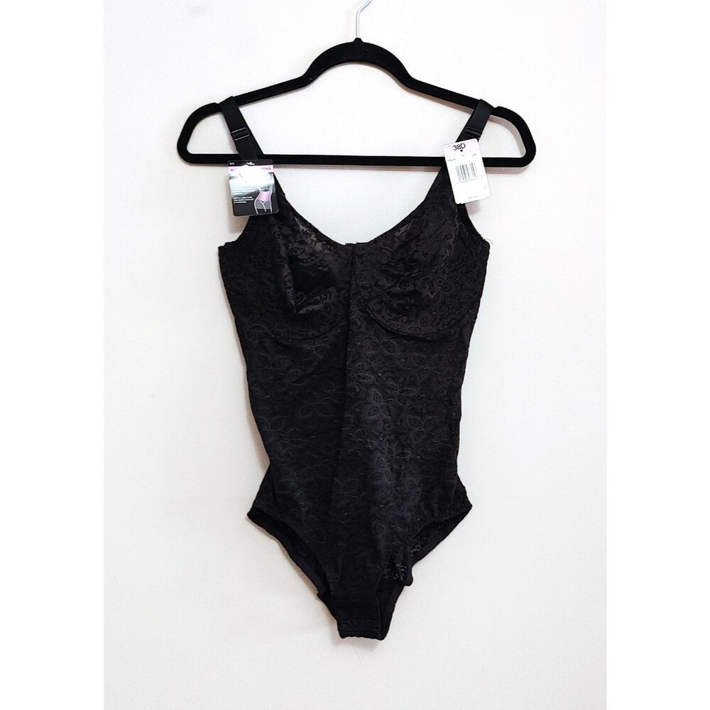 Bali Lace 'N Smooth Firm Control Body Shaper 38D Black DF8L10 NWT